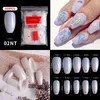 500Pcs Full Cover False Nails Acrylic Clear Soak Off Press on Nail Tips 10 Size for Manucure Salon Home Usage
