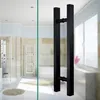 24 Inches Modern Round Bar Ladder Pull Handle Stainless Steel Sliding Barn Door Handle For 8-12mm Glass Or 40-45mm Wood Door 201013