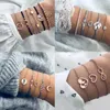 Lien chaîne mode luxe bohème corde perle bracelet ensemble pour femmes carte coeur lune or bracelets femme gland charme bracelet bijoux Fawn22