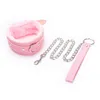 Erótica Toys adultos colar de couro rosa e rosa de colarinho de couro com coleira bdsm bondage brinquedos sexuais fetiche colar jogos adultos acessórios sexuais brinquedos para adultos 220507