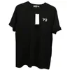 men and women Casual y3 Signature Embroidered Short Sleeve T-Shirt Black Samurai Print Loose Crew Neck TEE322b