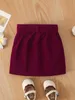 Baby Button Front Patched Pocket Belted Corduroy Skirt SHE