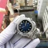 2 Colors UF Factory Mens Automatic Cal 324 Movement 40mm Watch Blue Black Dial Classic Watches Transparent Back Wristwatches New O191k