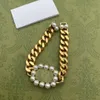 Designers Bracelet Chain Double G Letter Men Womens Luxury Jewelry Pearl Women Fashion Gold Bracelets Necklaces No Box