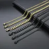 3mm 5mm Hiphop Men's Necklace Stainless Steel Cuban Link Chain Gold Black Long For Men Jewelry Gift 45cm 50cm 60cm 70cm Chains Morr22