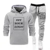 Customized Print Hoodies and pants thick Sweatshirt Comfortable Unisex DIY Streetwear tracksuit Drop Pullovers 220712