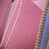 10a l Bag 5Awallets Pink Dual Card Slot Sky Blue Gradient Print Wallet Card Holder Zip Coin Ladies Luxe Designer koppeling Spring City 81340 81388 19.5, 11 cm L273