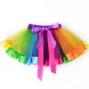 Home Party Decoration Baby Kids Skirt Girls Princess Rainbow Mesh Dance Tutu Skirt Children Dances Ballet Skirts