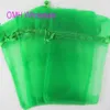 OMH whole 100pcs 10x12cm 25 color Pink green mixed nice chinese voile Christmas Wedding gift bag Organza Bags Jewlery Gift Pou273t