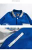 Herenjassen Blauw Bomberjack Heren Vintage Leren Mouw Varsity Baseball Jassen Dames Oversize Letterman Losse Herfst Uniform Heren