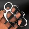 Büyük Baş Yuvarlak Metal Knuckle Duster Dört Parmak Tiger Yumruk Savunma Halkası D