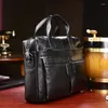Briefcases Fashion Designer Leather Messenger Briefcase Men's Business Bags Computer 2022 Male HandBagsBriefcases