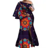 Bintarealwax Abiti africani da donna Maniche svasate Abito lungo maxi Dashiki Taglie forti 7xl Wy8237