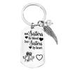 Keychains Amizade Gift, não irmãs por sangue, mas coração fofo anéis para mulheres irmãs adolescentes Ace BBF ENEK22