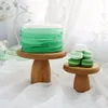Dishes & Plates Round High Tray Small Mushroom Cake Rack Wedding Birthday Party Dessert Table Retro Wooden Frame Vintage Snack Plate Po Prop
