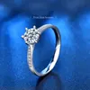 Sterling Silver 925 1Ct Moissanite Rings for women Classic Twisted Arm Engagement Wedding Diamond Ring