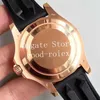 Luxury Automatic Eta 2836 Watches Mens Gem-Set Multi Color Rainbow Diamond Bezel 116695Sats Rose Gold Men Rubber 116695 NoobF Factory Watch