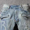 Designer Jeans Herrkvinnor Jeans Hip Hop Street Color Printed Washed Jeans European och American Style Elastic Wear-Resistant Tyg