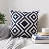 Cushion/Decorative Pillow Geometric Embroidered Cushion Cover Grey Black Blue Pillowcase Canvas Cotton Square Embroidery 45x45cm Home Decor W220412