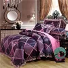 Luxury 2 or 3pcs Lace Bedding Set High Quality Satin Jacquard Duvet Cover Sets 1 Quilt + 1/2 Pillowcases Twin Queen King