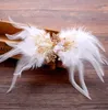 Headpieces Feather Butterfly Headdress White Handmade Hairpin Wedding Dress Accessories Hair AccessoriesHeadpieces