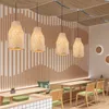 Hängslampor moderna träljus bambu lampa restaurang el projekt för vardagsrum hängande kök ljusarmaturer