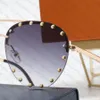 Solglasögon Elegant designer Rimless Polarised Glasses Nitets Letter Design för Man Woman 6 Option Hög kvalitet255N