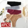 4 pièces/ensemble sans couture taille haute culotte femmes sous-vêtements confortable Sexy femme caleçon couleur unie Pantys Lingerie 220511