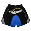 Mensus Shorts Rhude Summer Fashion Casual Leathier Knee Leeose Skate Hop Swim Pants Beach Rhude Pocket Quality Zipper k2