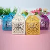 2550st Cross Candy Box Laser Cut Sweets Gift Favor Boxes With Ribbon Party Decoration Wedding Presents for Gäster Favors 220707