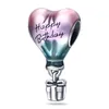s925 Perline sciolte in argento sterling Original Fit Pandora Bracciale Collana Pink Girly Heart Balloons Simpatico gatto Fascino Castello Fiori Gioielli da donna fai da te Regali