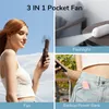 USB Mini Fan Portable Handheld Electric Fans Oplaadbare stille pocket koeling hand Eventail met licht kantoor buiten