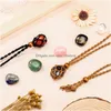 Pendant Necklaces Crystal Necklace Holder With Chakra Stone Cord For Handmade amAWV