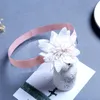 Accesorios para el cabello, tocado de niña bonita para bebé, diadema de encaje blanco con flores para niños, lazo dorado para cola de caballo, bandas de goma para el cabello