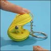 Keychains Fashion Accessories 20st blandade färger 3D mini 75cm Eva Beach Hole Little Croc Shoe Keychain Bag Keyring Car Handbag Ke9347153