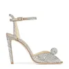 Eleganti abiti da sposa Tacchi alti da donna Sacora Sandali eleganti Scarpe Décolleté peep toe impreziositi da cristalli Festa nuziale Originale