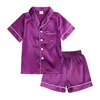 Dziecko Piżamy Zestawy Lato Imitacja Silk Payamas Big Kids Solidne Sleepsuit Dwukierki Nightwear Set Nightgown Home Nosić garnitur BA8042