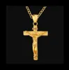 Bijoux Wholecrucifix Collier solide Men039S 18 Christian Cross Factory GOD GOD GOD FEMMES GF CHARMES LIGNES PENDANT K FASHI9316478