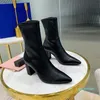 Fashion-Women's Temperament style high elastic ankle boots fashion design leather material simple design quality characteristics of beautiful appearance