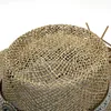 Handmade Salty grass Girl Straw Beach Hat For Women Summer hat Panama Cap Fashion Concave Flat Sun Protection Visor Hats