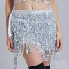 Halloween Belly Dance Skirt Bottoms Dresses Dance Waist Chain Performance Hip Scarf Indian Costume Sequin Tassel Dress Stage Wear