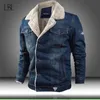 남자 재킷과 코트 트렌디 한 따뜻한 양털 재킷 겨울 패션 남성 진 재킷 아웃복 남성 카우보이 플러스 크기 4xl t200102