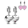 New 925 Sterling Silver Mother's Day Mom Heart Lock Pendant Diy Fine Beads Fit Pandora Charms Jewerly Bracelet Gift Accessories