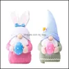 Décoration de fête Fournitures d'événements Festive Maison Jardin Pâques Lapin Nain Poupée Sans Visage Fée Ménage En Peluche Famille Enfants Jouets Pour Enfants Drop D