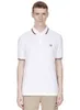 Camisa polo masculina clássica perry, camisa de algodão bordada com folhas de alta qualidade, verão casual, gola listrada, londres fred, camisetas pretas m3dt