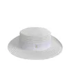 Шариковые шапки дизайнер стиль маленький аромат лента CC стандартный декоративный плоский верхняя дышащая соломенная шляпа приморский путешествие солнцезащитный крем UX7W