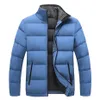 Cappotto parka da uomo giacche invernali imbottite giacche parka con cerniera colletto alla coreana blu nero 2022 Novità