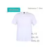 US Warehouse Sublimatie blanco T-shirt Wit grijze polyester shirts Sublimatie T-shirt met korte mouwen voor doe-het-zelf kleding met ronde hals