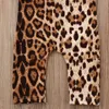 Estate infantile del bambino delle ragazze dei capretti senza maniche bowknot spallacci leopardo bretelle pagliaccetto tuta set estate taglia 0-24 m G220521