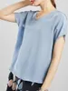 Women's T-Shirt SuyaDream Women T Shirt 100%REAL SILK Solid V Neck Short Bat Sleeved Cozy Tees 2022 Spring Summer Simple Top BlueWomen's Phy